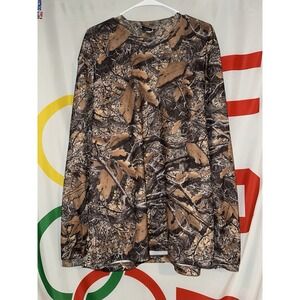 Vintage Hide Tex Camo T Shirt Mens XL Long Sleeve Polyester Hunting